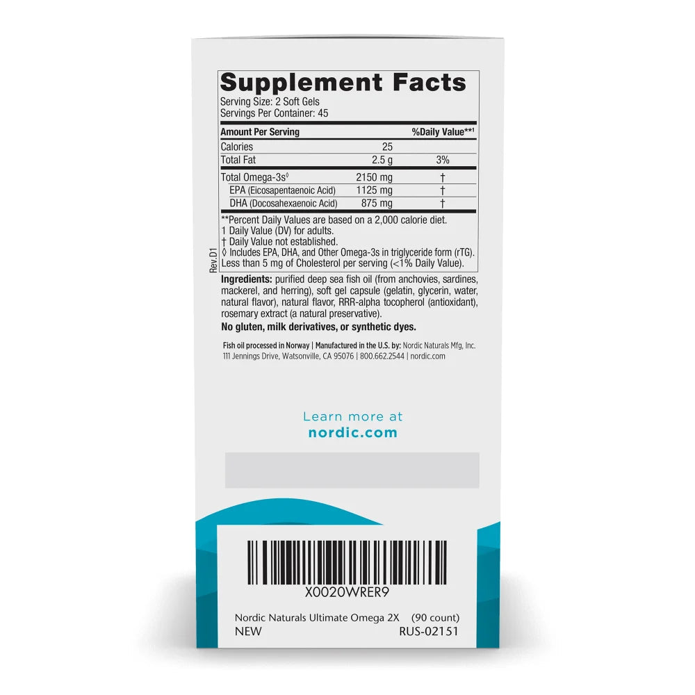 Ultimate Omega 2X 90 softgels Cytryna Nordic Naturals Sklep Nordic.pl