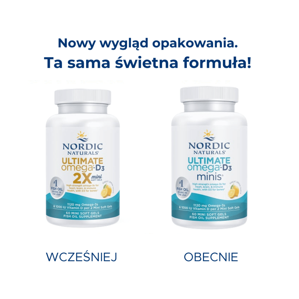 Ultimate Omega 2X Mini with Vitamin D3 60 softgels Cytryna Nordic Naturals Sklep Nordic.pl
