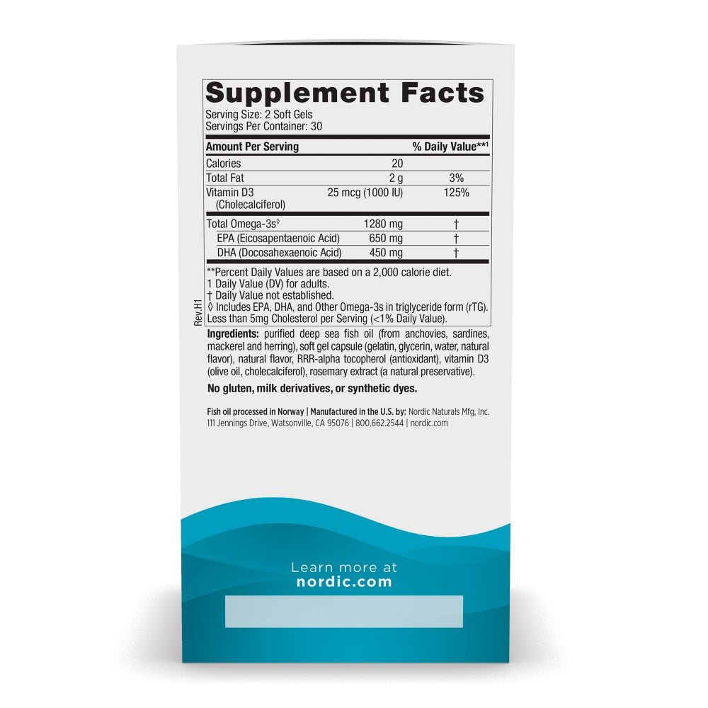 Ultimate Omega - D3 Softgels 60 softgels Cytryna Nordic Naturals Sklep Nordic.pl