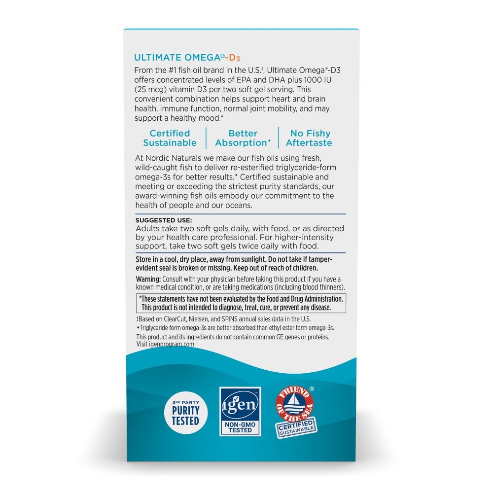 Ultimate Omega - D3 Softgels 60 softgels Cytryna Nordic Naturals Sklep Nordic.pl
