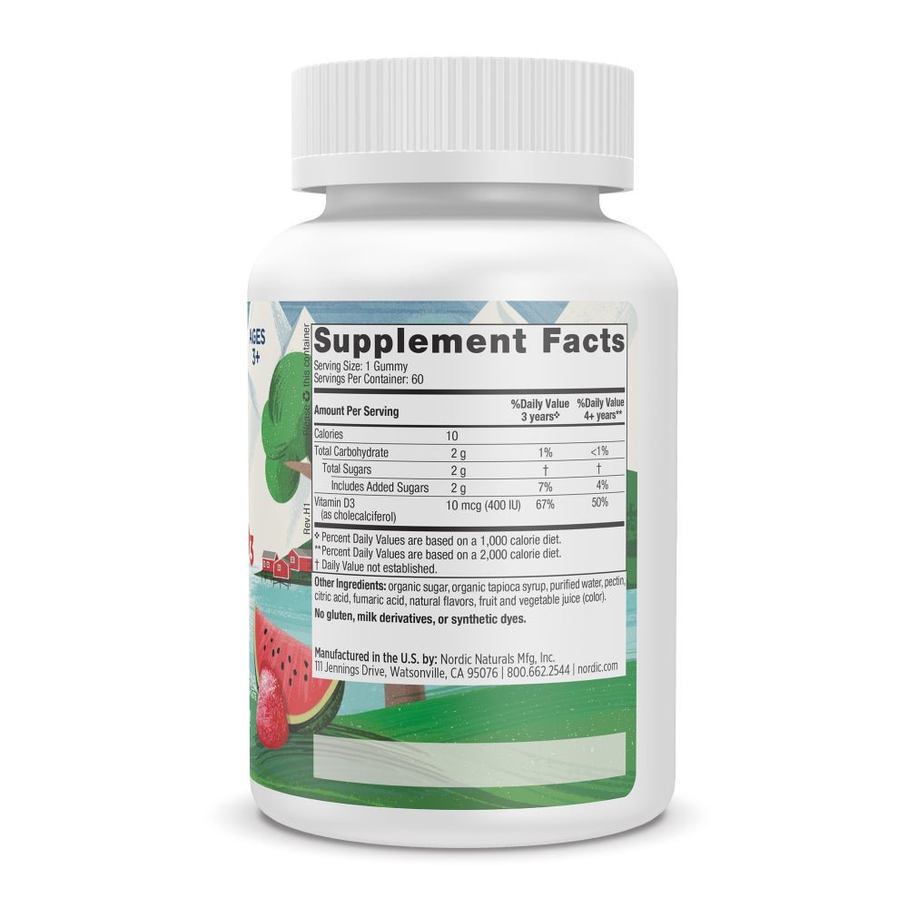 Vitamin D3 Gummies KIDS 60 gummies Arbuz Nordic Naturals Sklep Nordic.pl