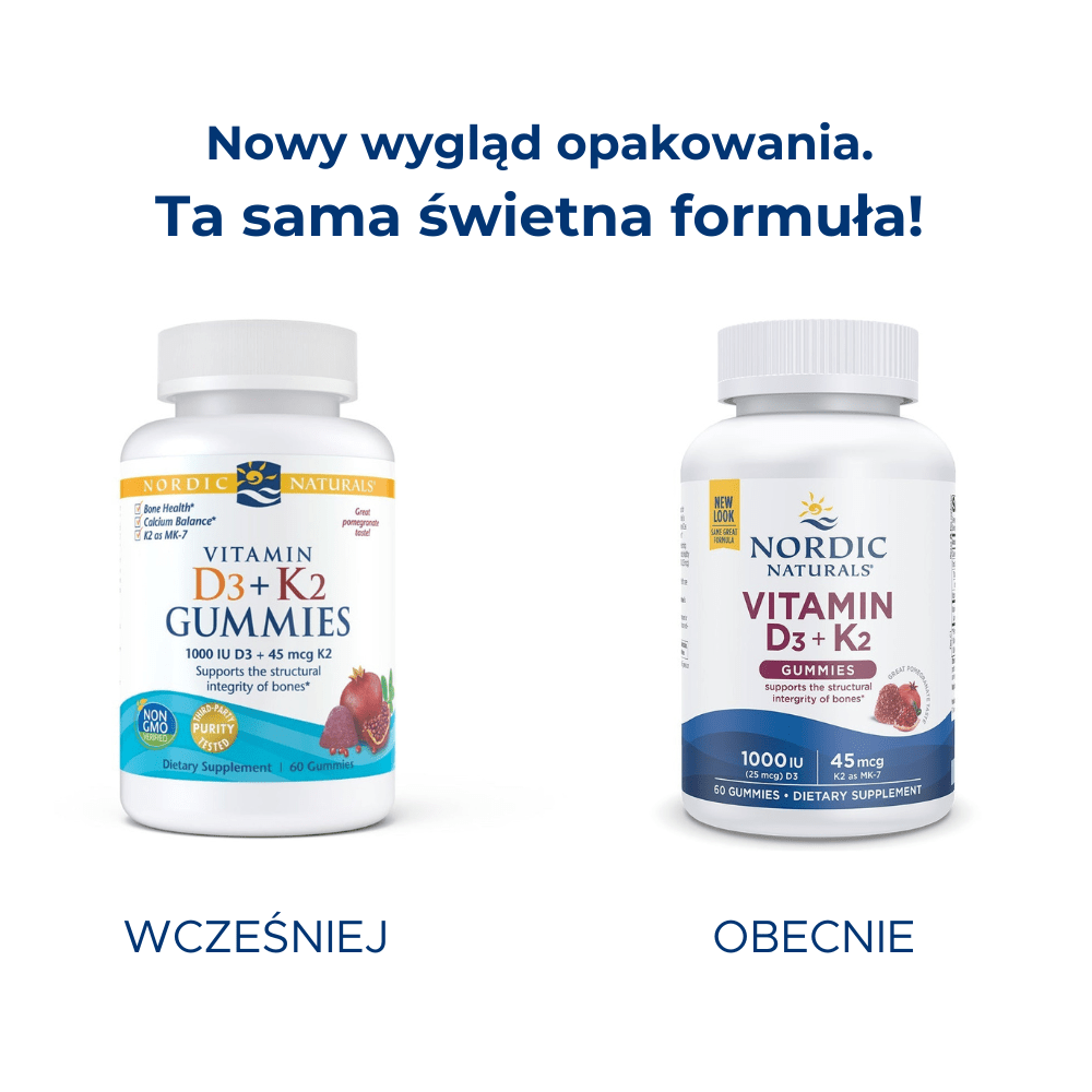 Vitamin D3+K2 Gummies 60 gummies Granat Nordic Naturals Sklep Nordic.pl