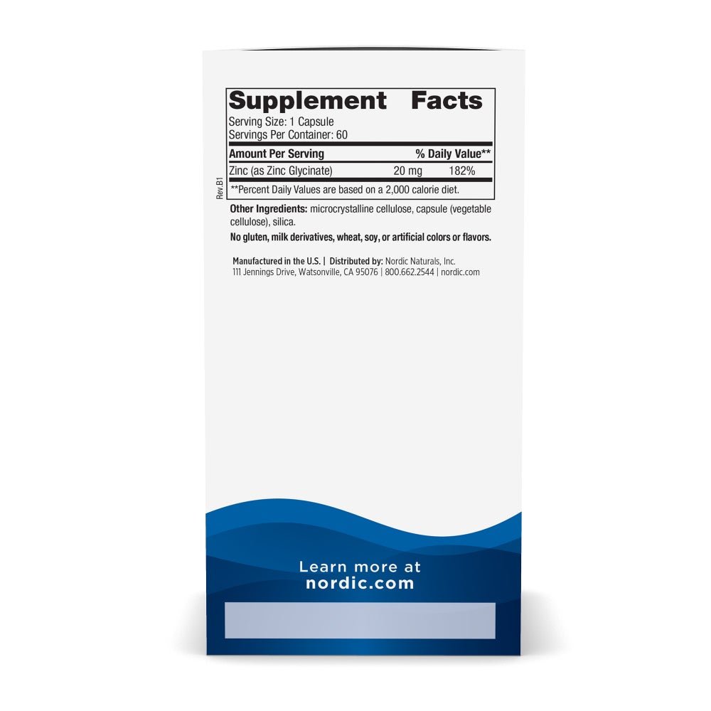 Zinc Glycinate 60 caps Nordic Naturals Sklep Nordic.pl