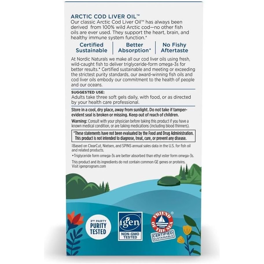 Arctic Cod Liver Oil Softgels 90 softgels Cytryna Nordic Naturals Sklep Nordic.pl