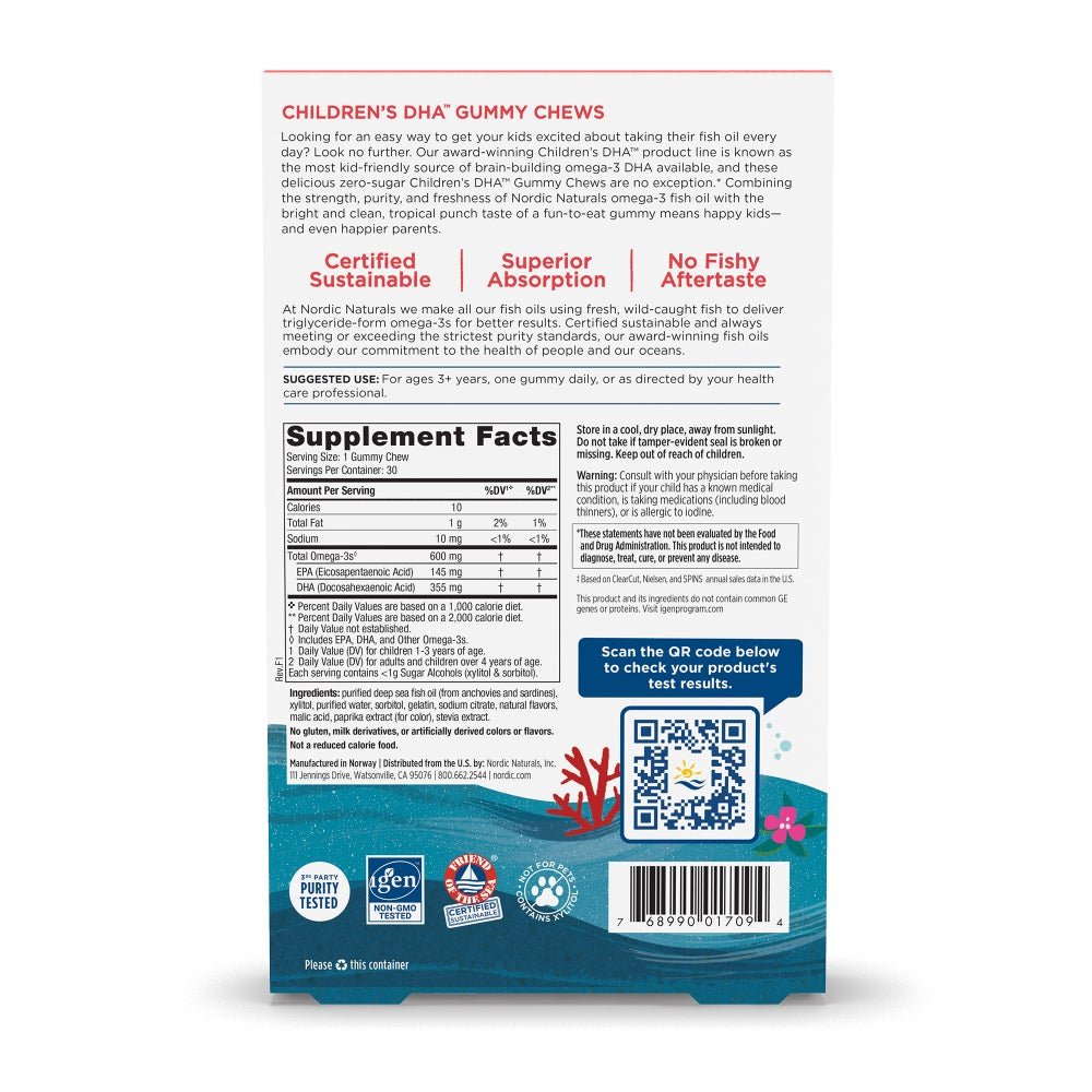 Children's DHA Gummies 30 gummies Owoce Tropikalne Nordic Naturals Sklep Nordic.pl