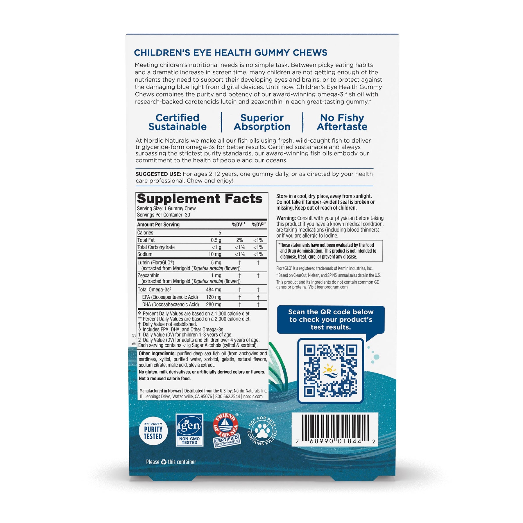 Children's Eye Health Gummies 30 gummies Lemoniada truskawkowa Nordic Naturals Sklep Nordic.pl