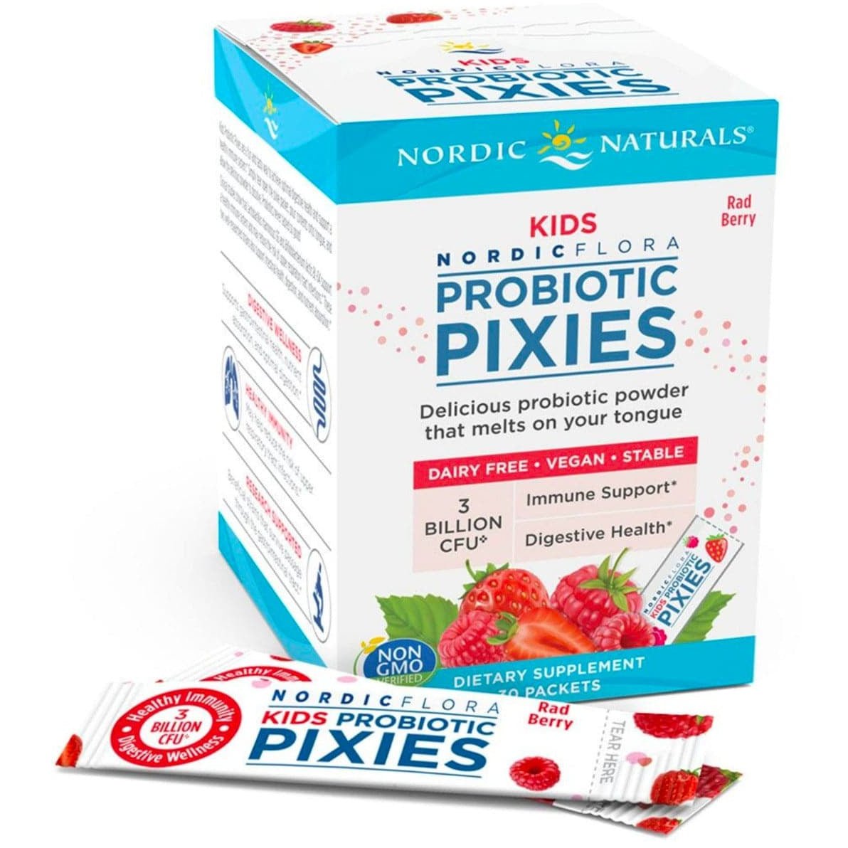 Kids Nordic Flora Probiotic Pixies 30 saszetek Truskawka & Malina Nordic Naturals Sklep Nordic.pl