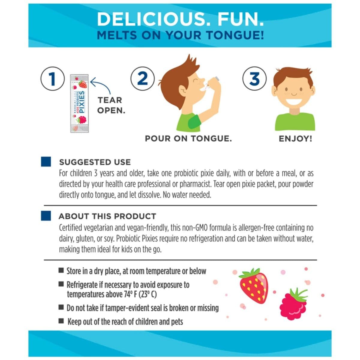 Kids Nordic Flora Probiotic Pixies 30 saszetek Truskawka & Malina Nordic Naturals Sklep Nordic.pl