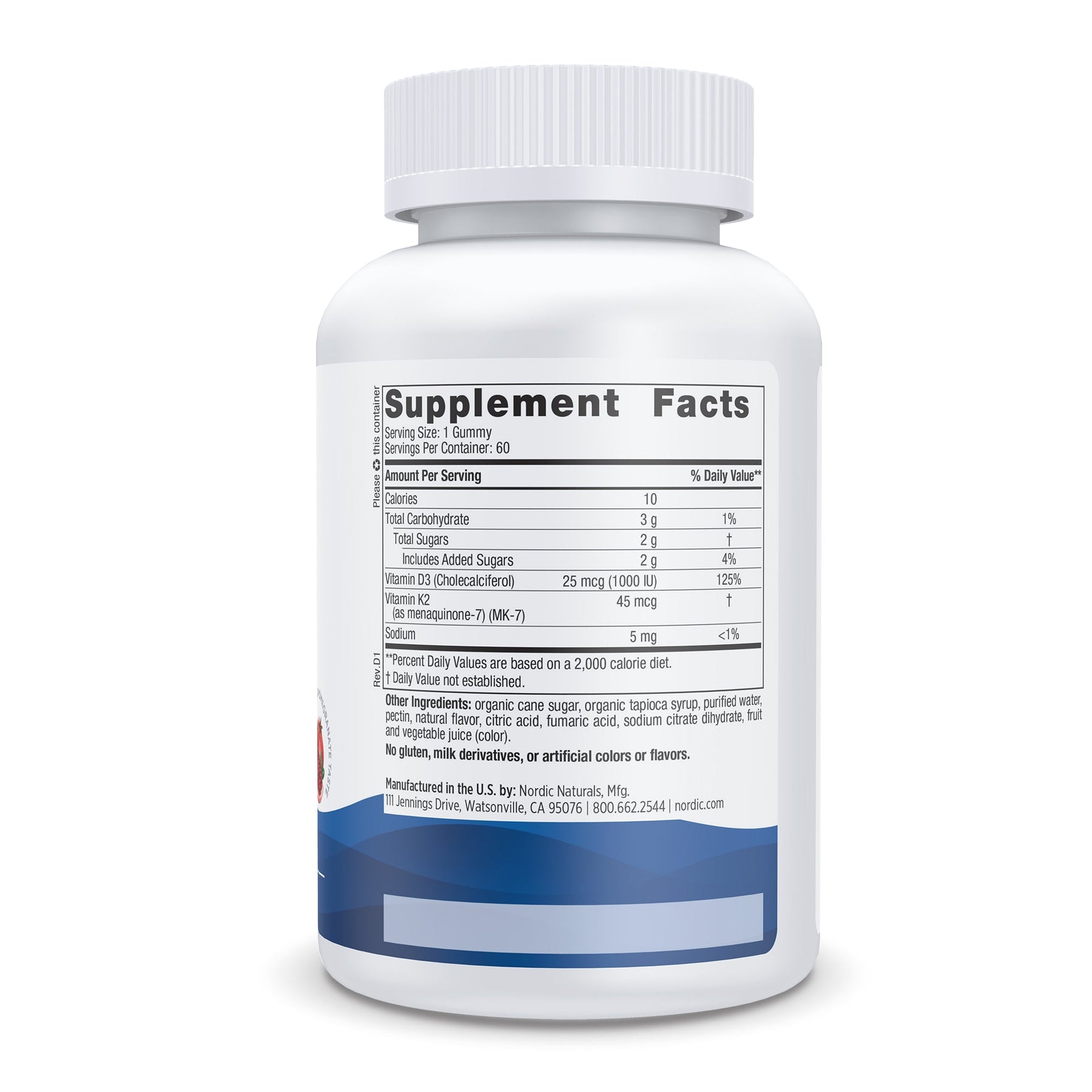 Vitamin D3+K2 Gummies 60 gummies Granat Nordic Naturals Sklep Nordic.pl