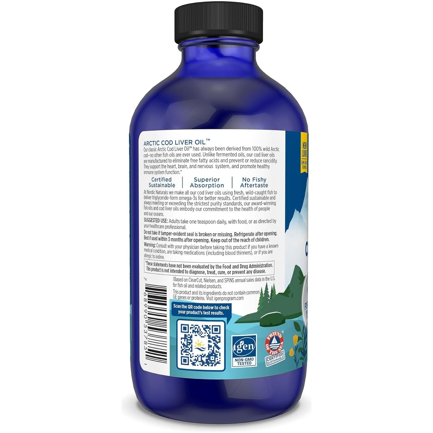 Arctic Cod Liver Oil Liquid 237 ml Bezsmakowy Nordic Naturals Sklep Nordic.pl