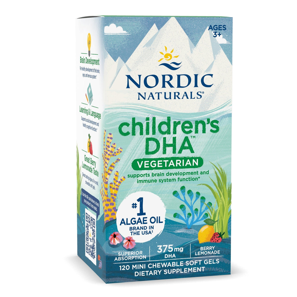 Children's DHA Vegetarian 120 mini chewable softgels Lemoniada jagodowa Nordic Naturals Sklep Nordic.pl