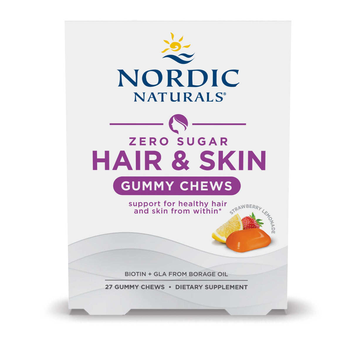 Hair & Skin Gummy Chews 27 gummy chews Strawberry Lemonade Nordic Naturals Sklep Nordic.pl