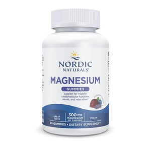Magnesium Gummies Nordic Naturals  Magnez w żelkach Cytrynian Magnezu 60 żelek wegańskich o smaku jagodowo lawendowym