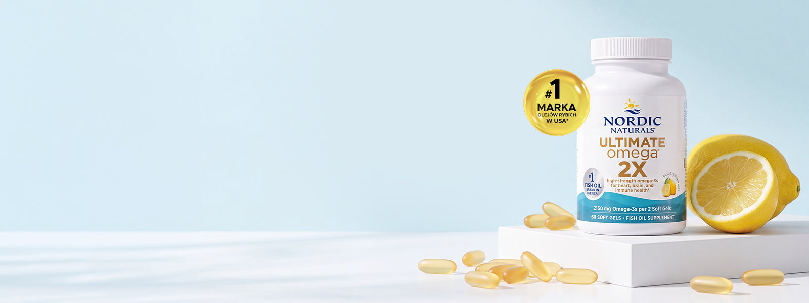 Najsilniejsze kwasy omega-3 w kapsułkach Ultimate Omega 2x Nordic Naturals - Marka nr 1 wśród olejów rybich w USA