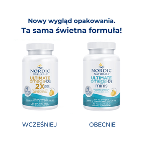 Ultimate Omega 2X Mini with Vitamin D3 60 softgels Cytryna Nordic Naturals Sklep Nordic.pl
