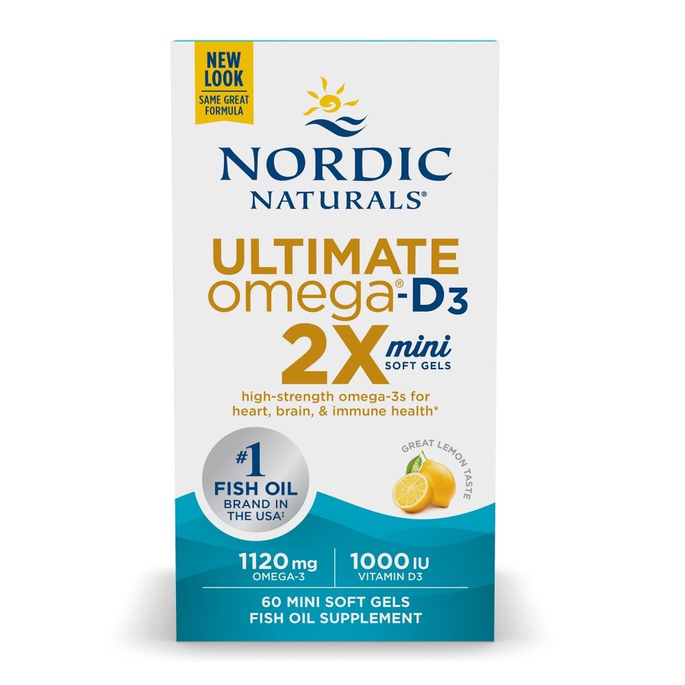 Ultimate Omega 2X Mini with Vitamin D3 60 softgels Cytryna Nordic Naturals Sklep Nordic.pl