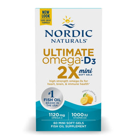 Ultimate Omega 2X Mini with Vitamin D3 60 softgels Cytryna Nordic Naturals Sklep Nordic.pl