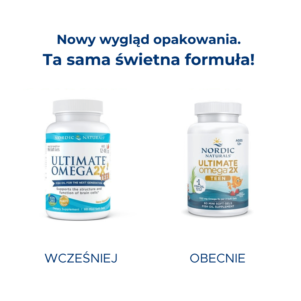 Ultimate Omega 2X TEEN 60 softgels Truskawka Nordic Naturals Sklep Nordic.pl