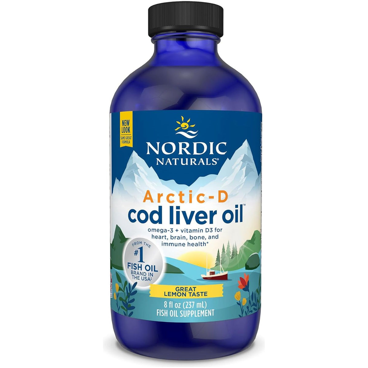 Arctic-D Cod Liver Oil Liquid 237 ml Cytryna Nordic Naturals Sklep Nordic.pl