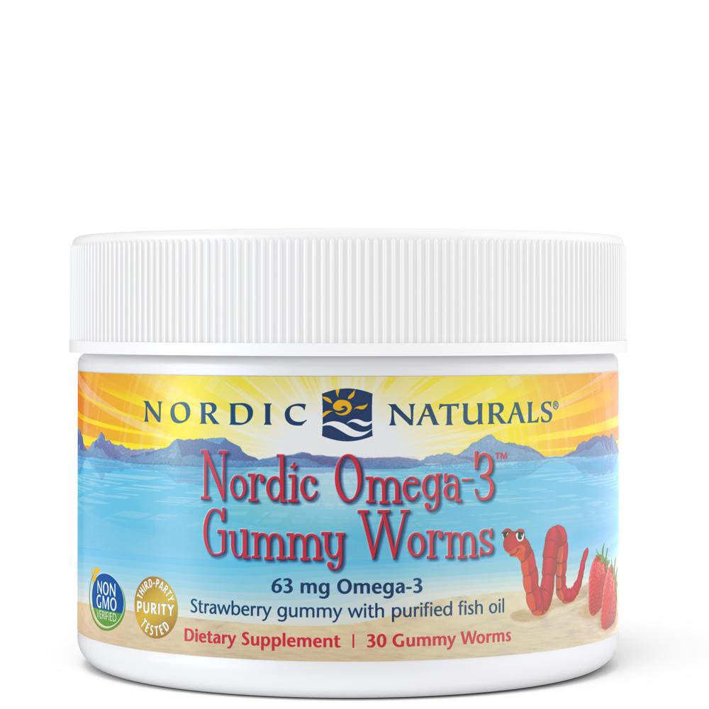 Nordic Omega-3 Gummy Worms 30 gummies Truskawka Nordic Naturals Sklep Nordic.pl