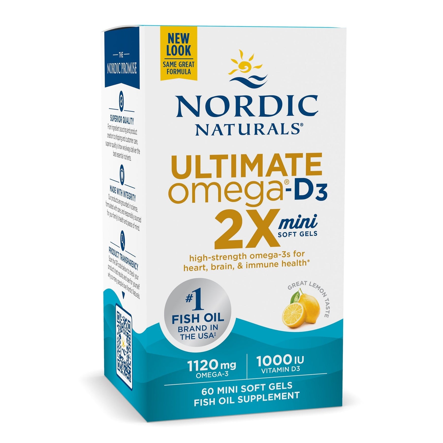 Ultimate Omega 2X Mini with Vitamin D3 60 softgels Cytryna Nordic Naturals Sklep Nordic.pl