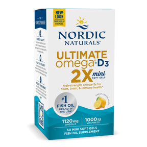 Ultimate Omega 2X Mini with Vitamin D3 60 softgels Cytryna Nordic Naturals Sklep Nordic.pl